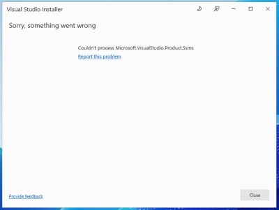 SSMS install fail